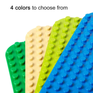 Apostrophe Games Large Building Block Baseplates - Green, Blue, Sand, Light Green 4pcs