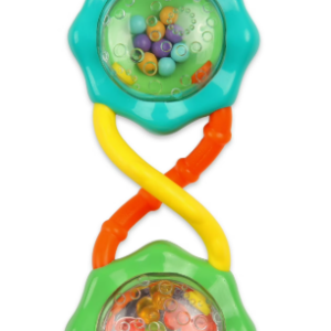 Bright Starts Rattle & Shake BPA-Free Baby Barbell Toy, Green, For Ages Newborn +